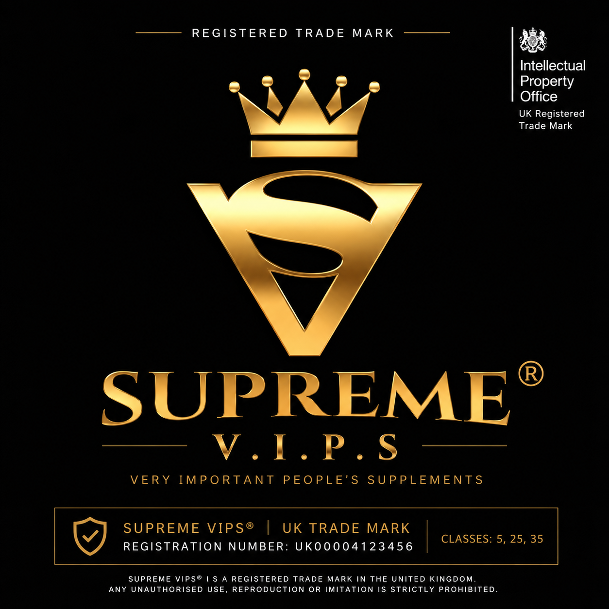 Supreme VIPS — UK Registered Trade Mark certificate